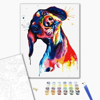 Картина по номерам Поп Арт - Барвистий пес