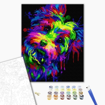 Картина по номерам Поп Арт - Неонова болонка