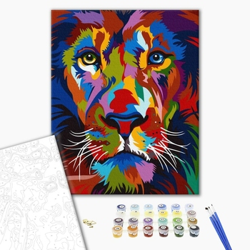 Картина по номерам Поп Арт - Яскравий портрет лева