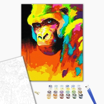 Картина по номерам Поп Арт - Орангутанг у фарбах