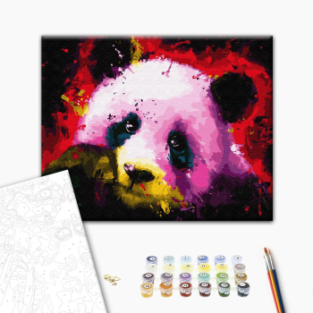 Картина по номерам Поп Арт - Панда у фарбах