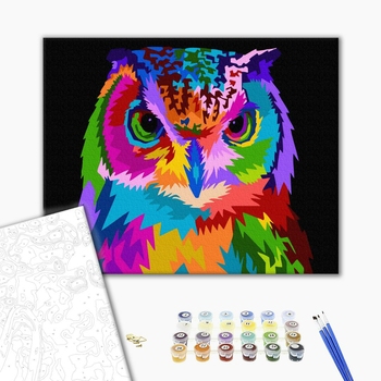 Картина по номерам Поп Арт - Барвиста сова
