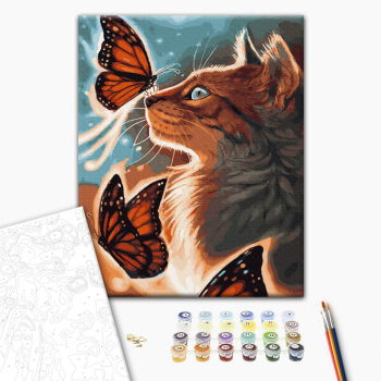 Картина по номерам Тварини, птахи та риби - Сяючий котик