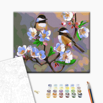 Картина по номерам Тварини, птахи та риби - Весняні синички