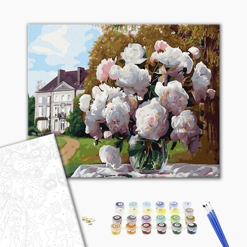 Картина по номерам Квіти - Піони в панському саду