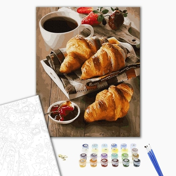 Картина по номерам Натюрморти - Апетитні круасани