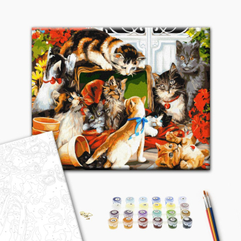 Картина по номерам Тварини, птахи та риби - Котяча родина