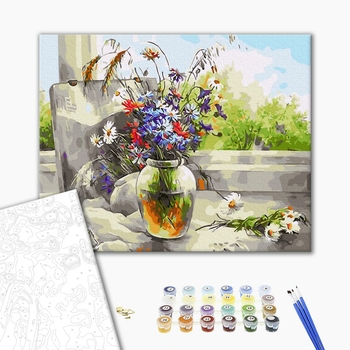 Картина по номерам Квіти - Натюрморт з польовими квітами