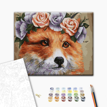 Картина по номерам Тварини, птахи та риби - Лисичка у віночку