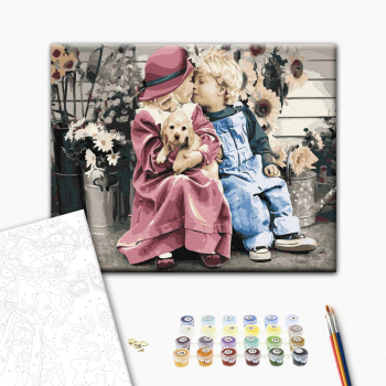 Картина по номерам Діти та ангели - Перша закоханість