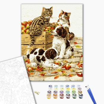 Картина по номерам Тварини, птахи та риби - Грайливі улюбленці