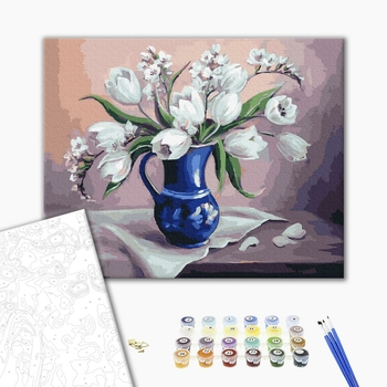 Картина по номерам Квіти - Ніжний натюрморт з квітами