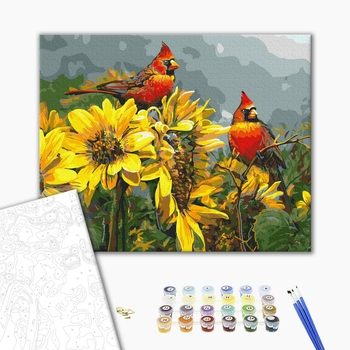 Картина по номерам Тварини, птахи та риби - Сонячні птахи