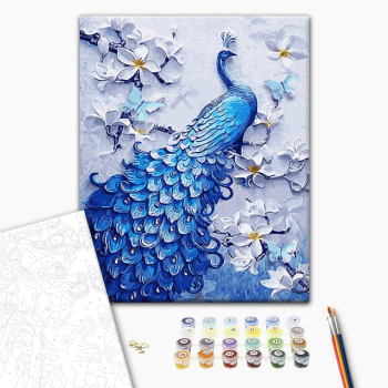 Картина по номерам Тварини, птахи та риби - Синій павлін