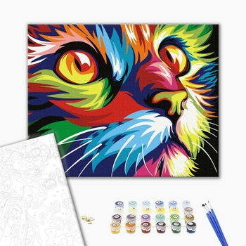 Картина по номерам Поп Арт - Барвистий кіт