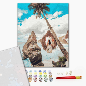 Картина по номерам Преміум картини - Дівчина на райських островах