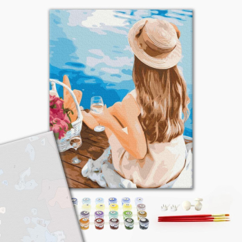 Картина по номерам Преміум картини - Мрійниця в капелюшку