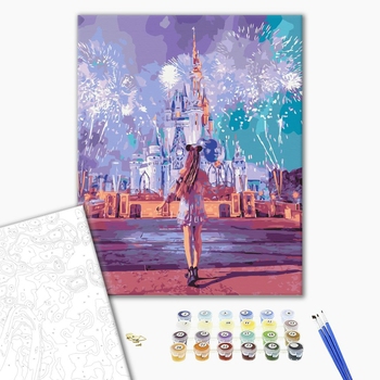 Картина по номерам Люди на картинах - Феєрверк у Діснейленді