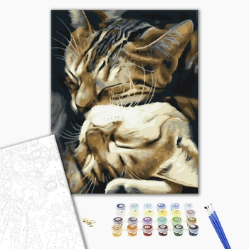 Картина по номерам Тварини, птахи та риби - Сплячі котики