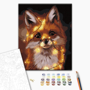 Картина по номерам Тварини, птахи та риби - Лисичка у вогниках