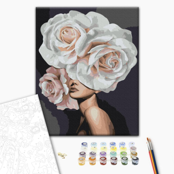 Картина по номерам Люди на картинах - Дівчина розкішна півонія