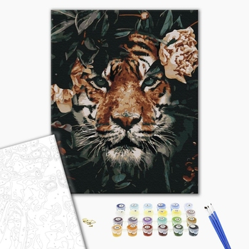 Картина по номерам Тварини, птахи та риби - Тигр на полюванні