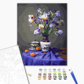 Картина по номерам Квіти - Натюрморт з ірисами