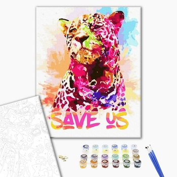 Картина по номерам Поп Арт - Барвистий ягуар