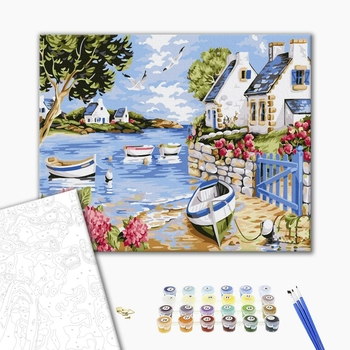 Картина по номерам Пейзажі - Річкові кораблики