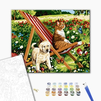 Картина по номерам Тварини, птахи та риби - Дачні улюбленці