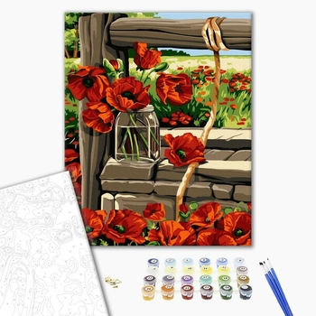 Картина по номерам Природа - Польові маки