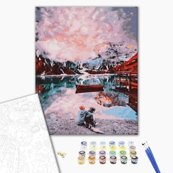 Картина по номерам Пейзажі - Друзі на озері