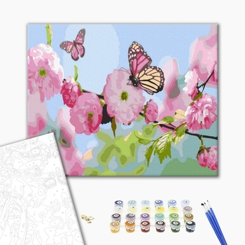 Картина по номерам Квіти - Мателики в квітах сакури