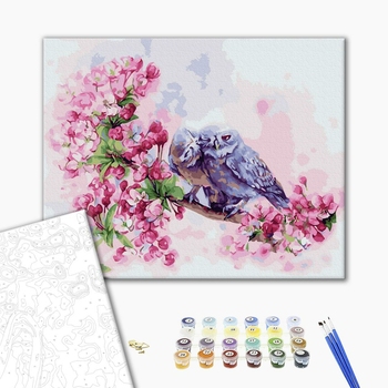 Картина по номерам Тварини, птахи та риби - Закохані совушки