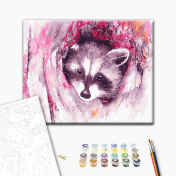 Картина по номерам Тварини, птахи та риби - Милий єнотик