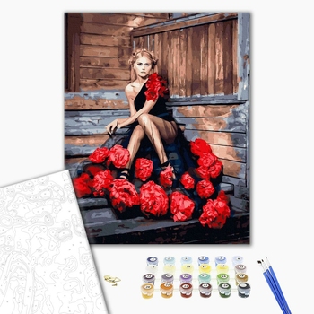 Картина по номерам Люди на картинах - Кармен в трояндах