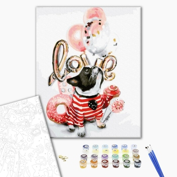 Картина по номерам Тварини, птахи та риби - Улюблений мопс