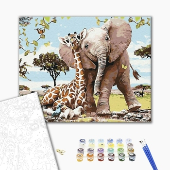 Картина по номерам Тварини, птахи та риби - Милі друзі