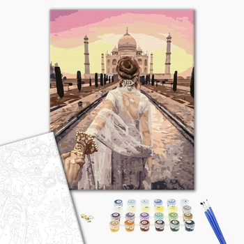 Картина по номерам Люди на картинах - Слідуй за мною: Тадж-Махал