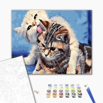 Картина по номерам Тварини, птахи та риби - Грайливі кошенята