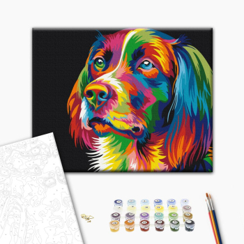 Картина по номерам Поп Арт - Райдужна собака