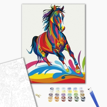 Картина по номерам Поп Арт - Райдужний кінь