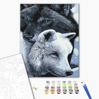 Картина по номерам Тварини, птахи та риби - Вовки добра та темряви