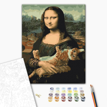 Картина по номерам Авторські колекції - Мона Ліза з котом