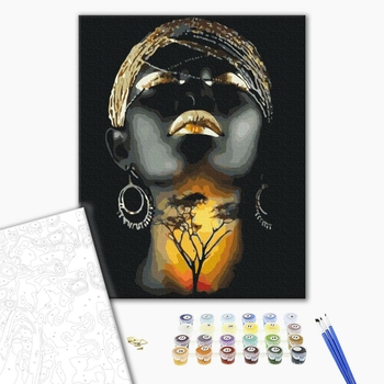 Картина по номерам Люди на картинах - Портрет в позолоті