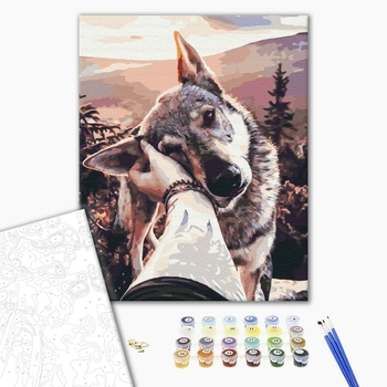 Картина по номерам Тварини, птахи та риби - Друг вовк