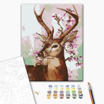 Олень и ветка сакуры