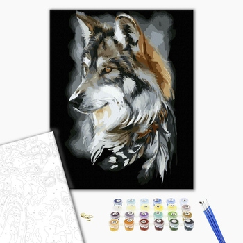 Картина по номерам Тварини, птахи та риби - Вовчий профіль