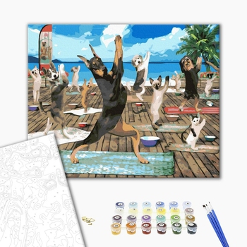 Картина по номерам Тварини, птахи та риби - Собача йога