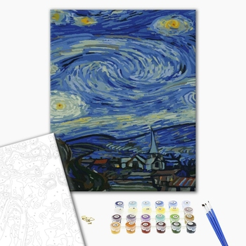 Картина по номерам Репродукції художників - Зоряна ніч. Ван Гог. Триптих 2